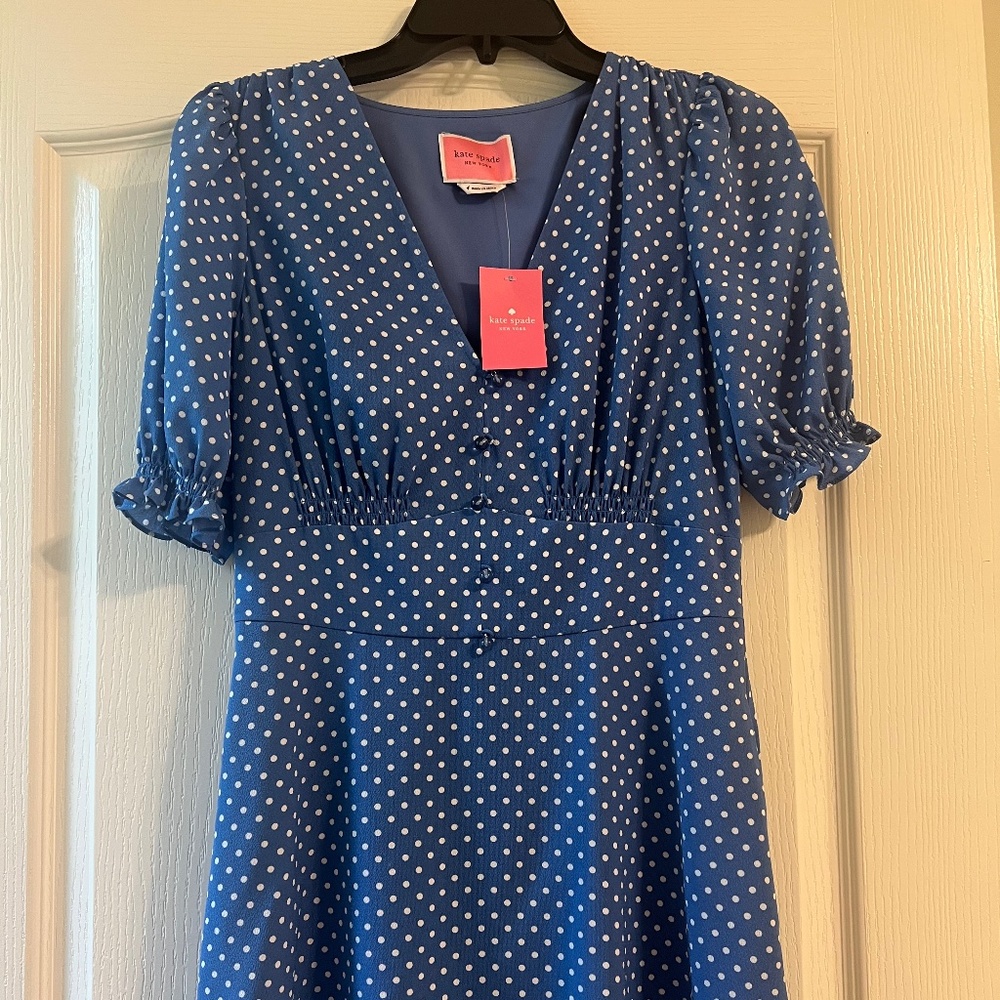 Kate Spade Tea Polka Dot dress NWT